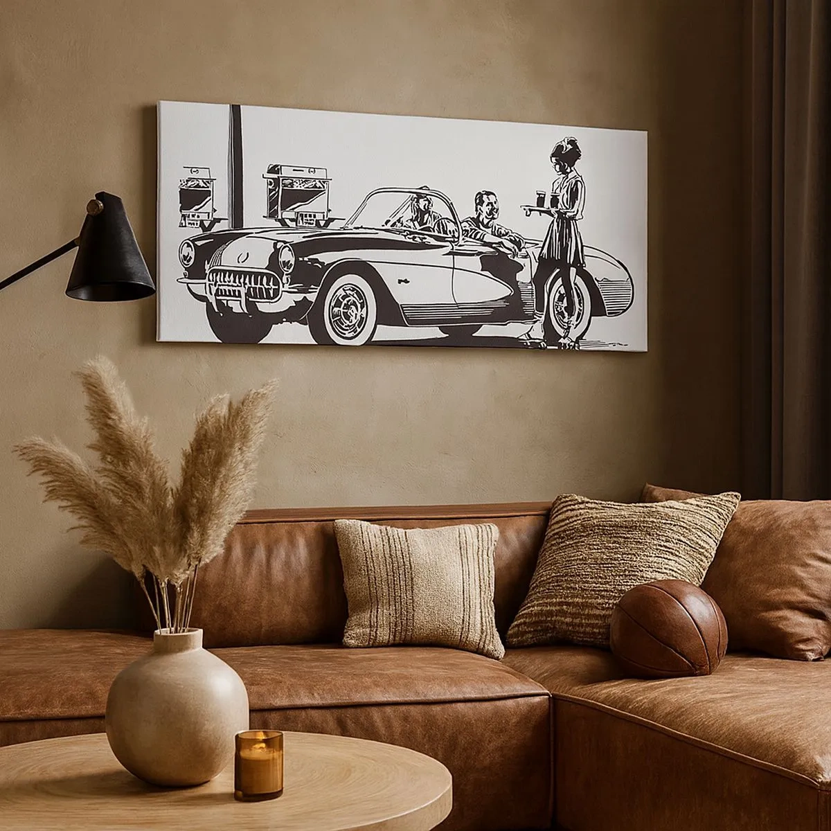 Schilderen op canvas - 60e - zorgeloos Amerika - 100x40 cm