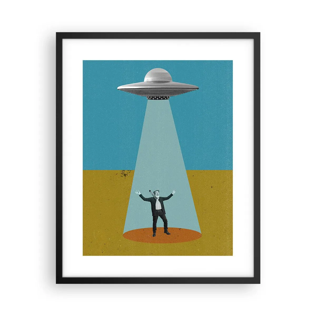 Poster in een zwarte lijst - Een nauwe ontmoeting - 40x50 cm