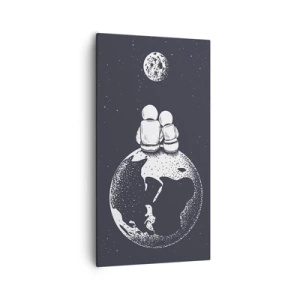 Schilderen op canvas - Een kosmisch love story  - 55x100 cm