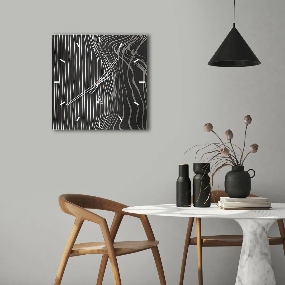 Wandklok - Klok - Ritme en accent - 40x40 cm