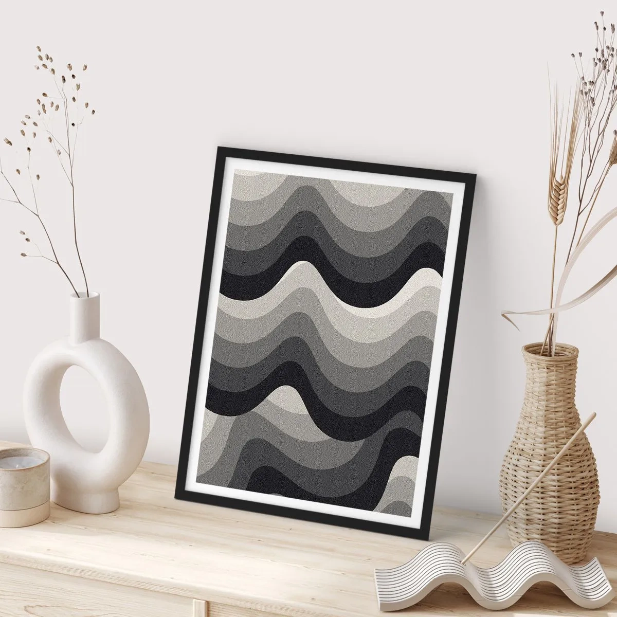 Poster in een zwarte lijst - Golf na golf - 40x50 cm