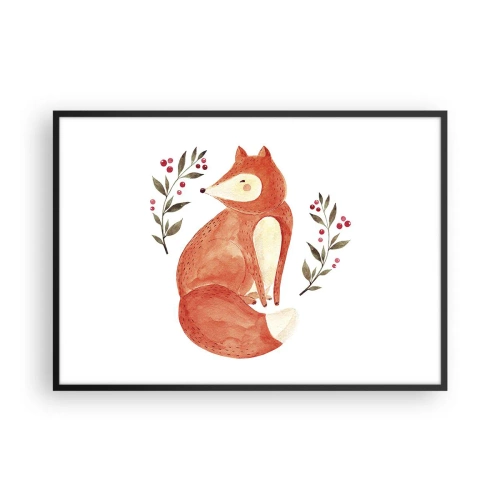 Poster in een zwarte lijst - Kleine roodharige - 100x70 cm