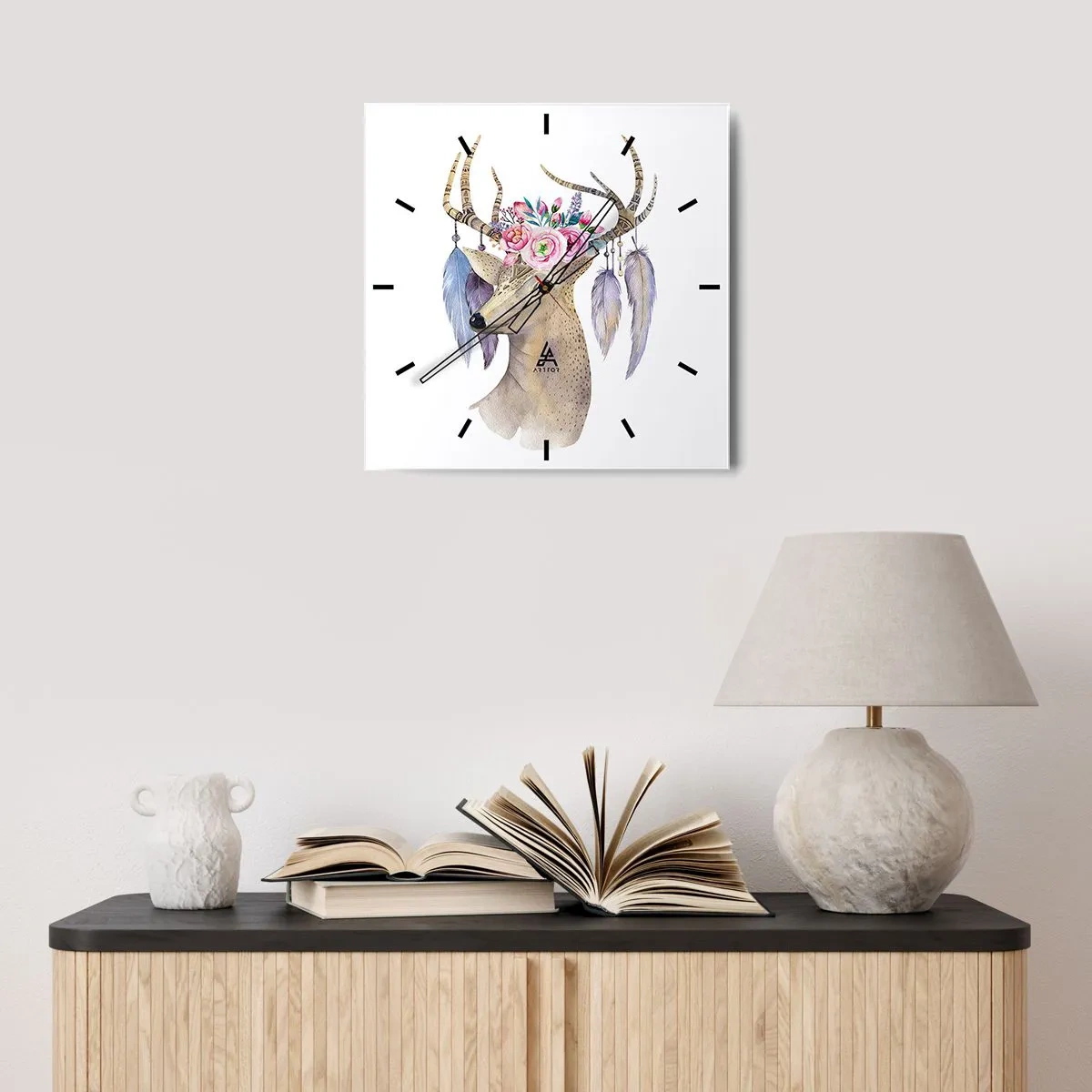 Wandklok - Klok - Zielgids - zachtaardig, onschuldig - 30x30 cm