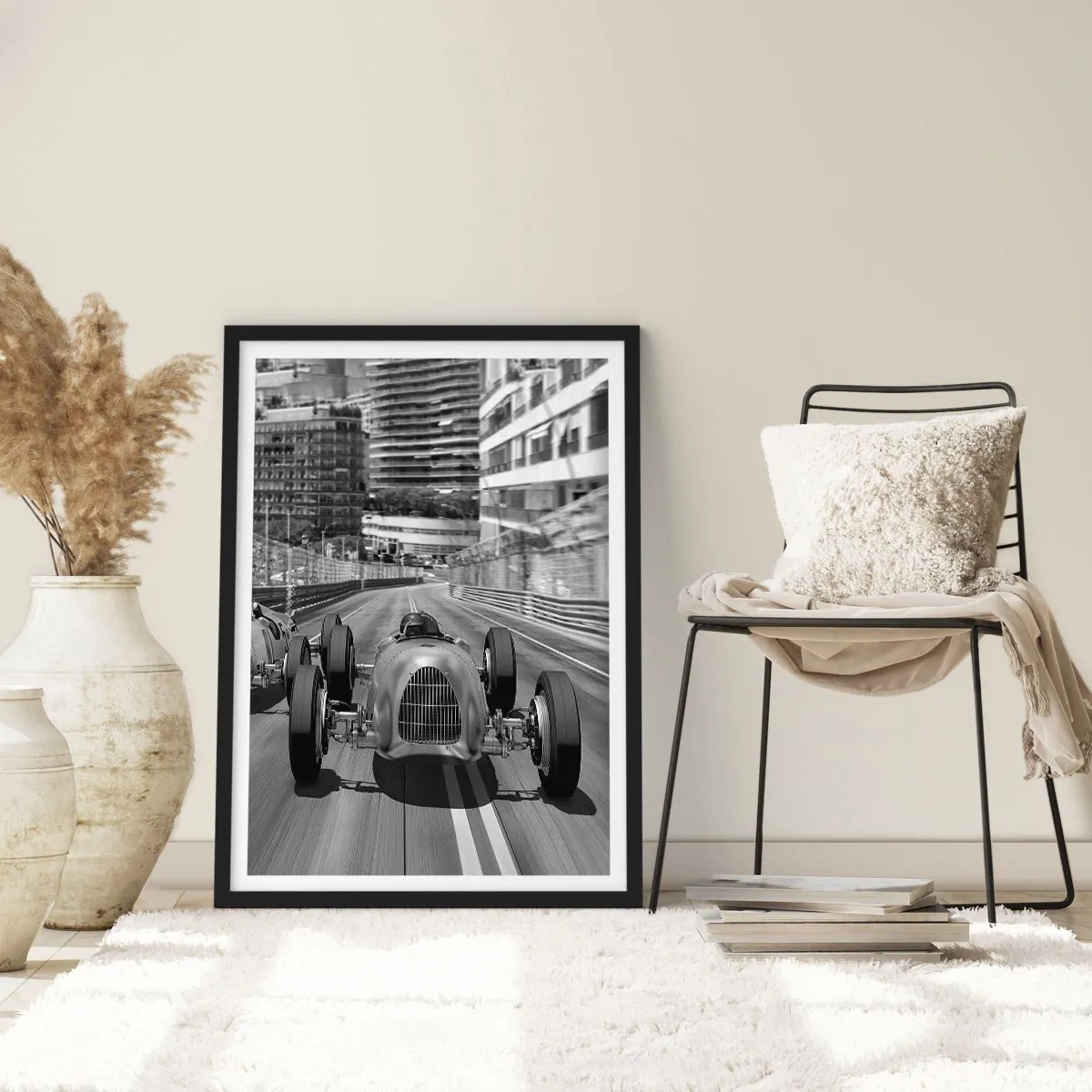 Poster in een zwarte lijst - Lang geleden in Monte Carlo - 30x40 cm