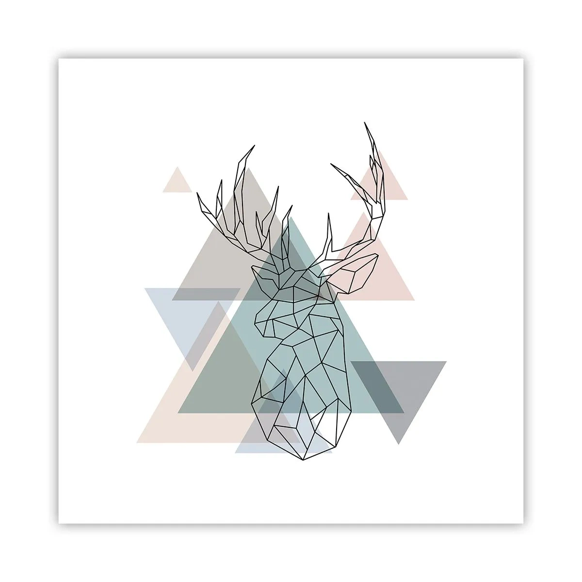 Poster - In een geometrisch bos - 40x40 cm