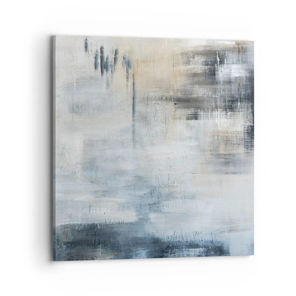 Schilderen op canvas - Achter het blauwe gordijn - 70x70 cm