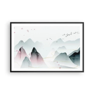 Poster in een zwarte lijst - Over de toppen - 91x61 cm