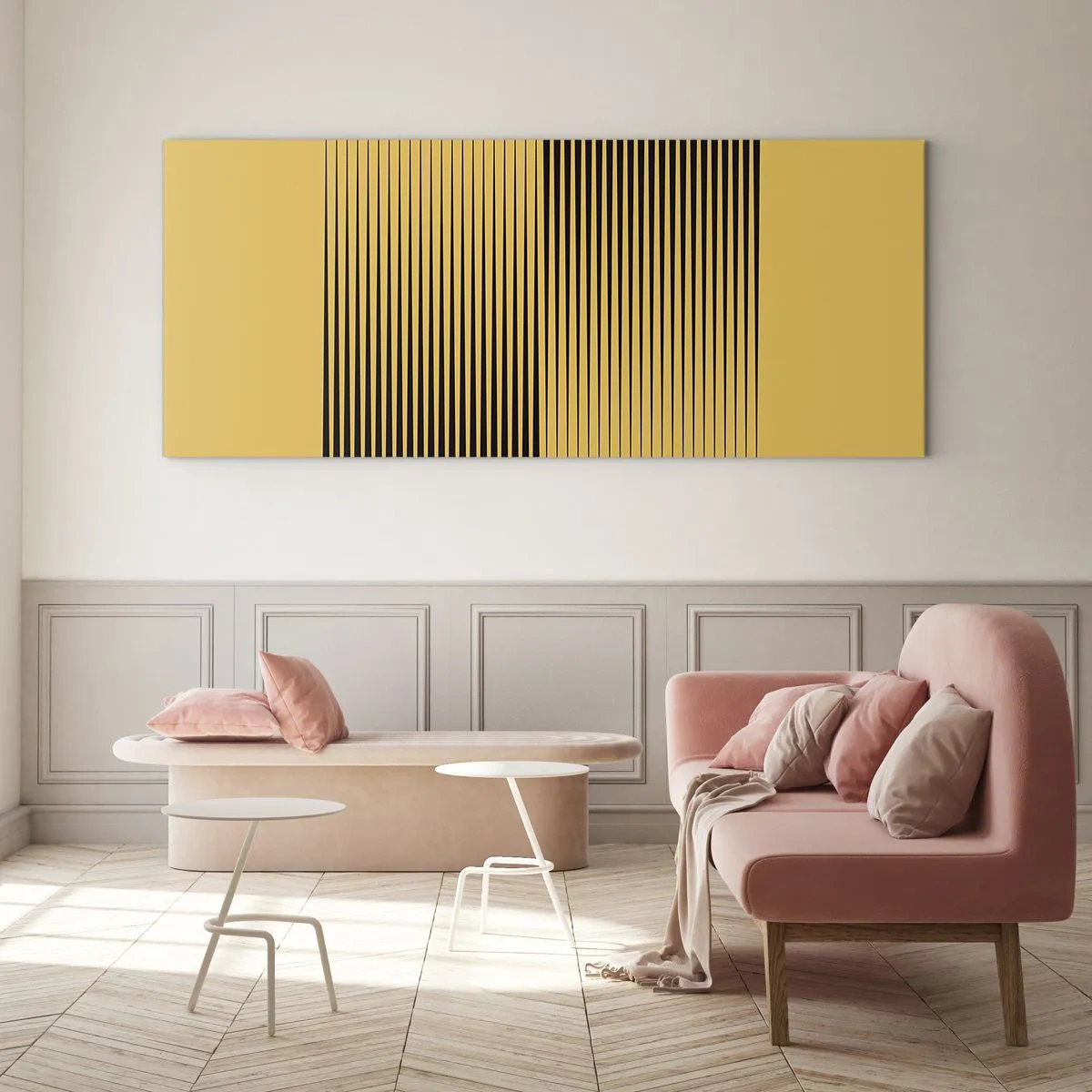 Schilderen op glas - Vierkant van tegenpolen - 160x50 cm
