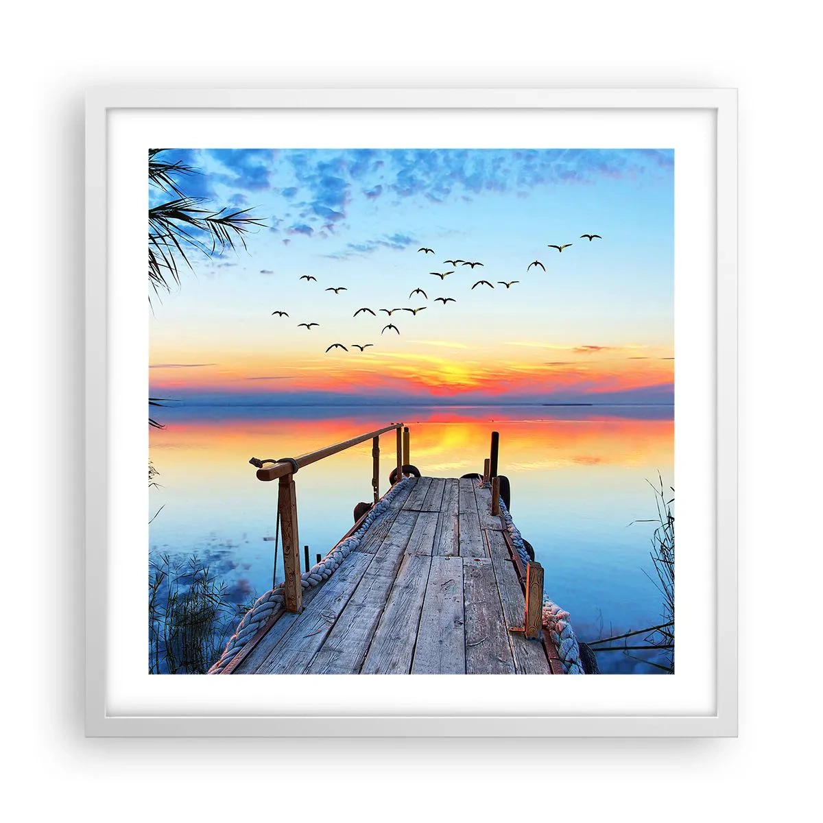 Poster in een witte lijst - Het is tijd om terug te gaan... - 50x50 cm