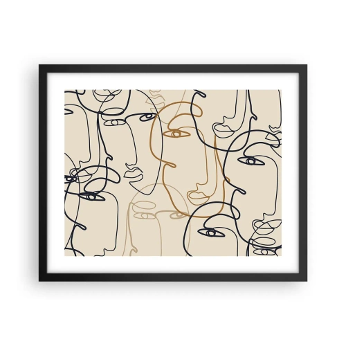 Poster in een zwarte lijst - Het portret is vermenigvuldigd - 50x40 cm