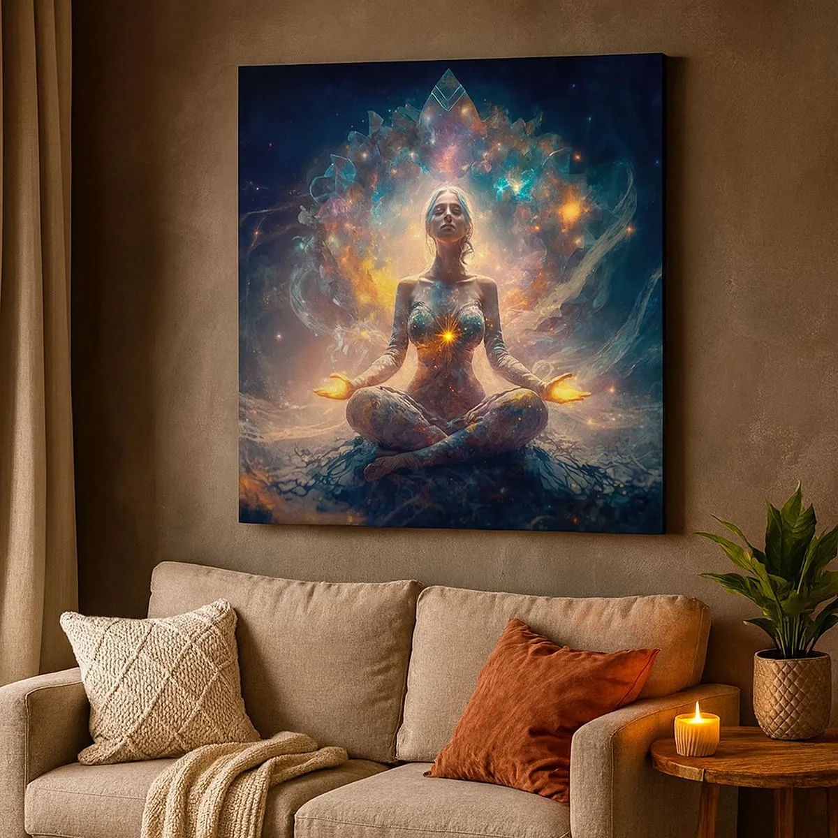 Schilderen op canvas - Stroom van goede energie - 30x30 cm