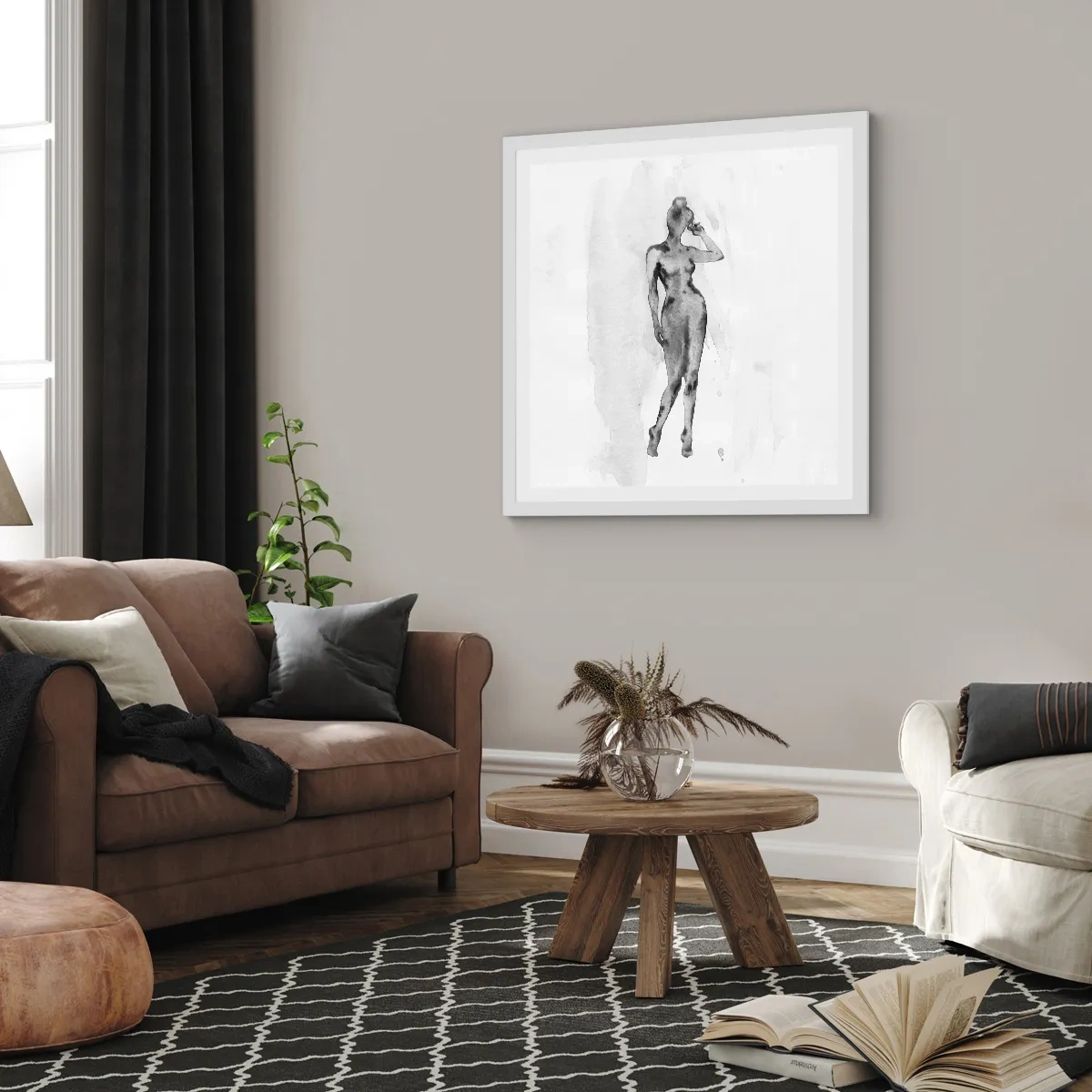 Poster in een witte lijst - Een onderzoek naar het ideaal van vrouwelijkheid - 50x50 cm