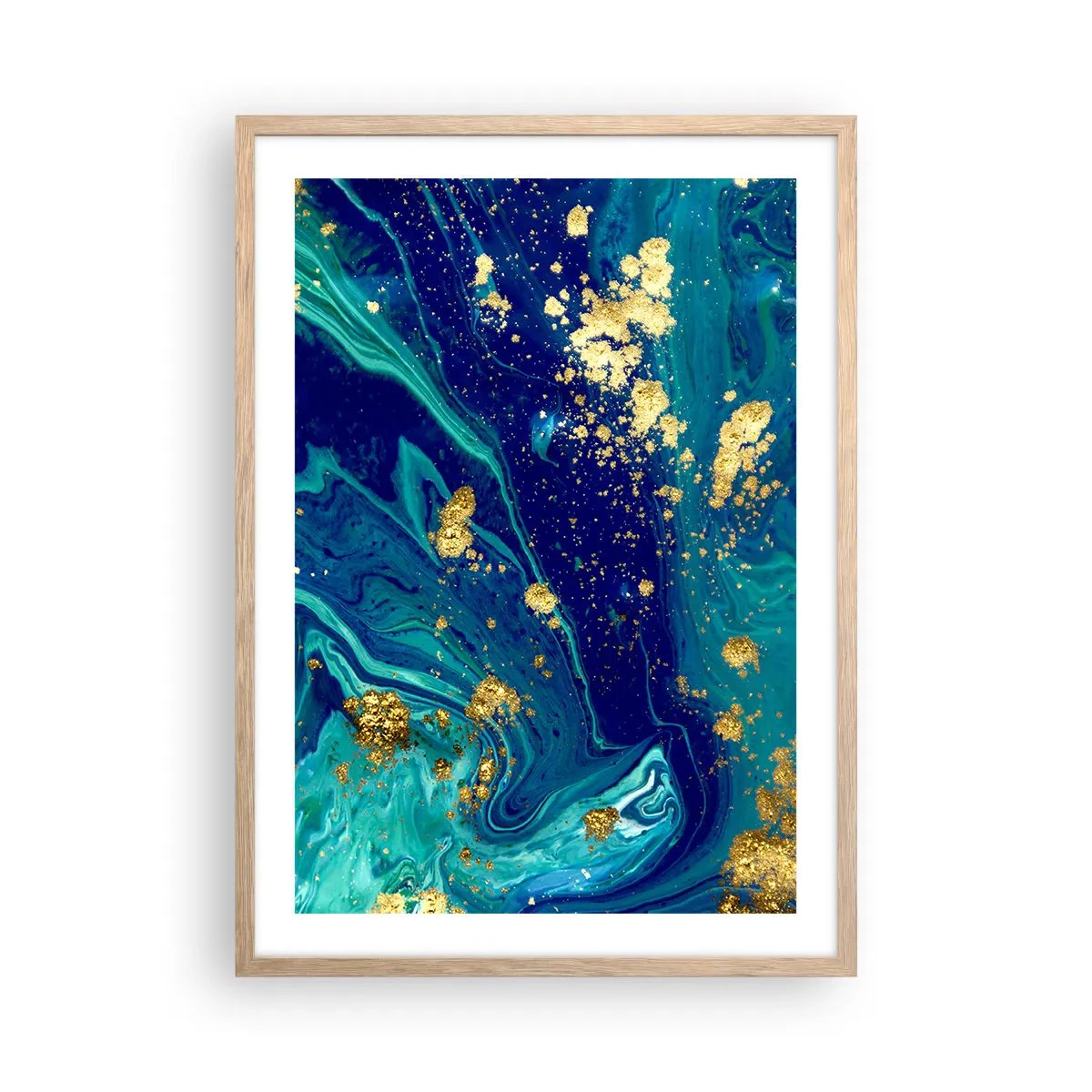 Een poster in een licht eiken lijst - De bloemblaadjes van de zon - 50x70 cm
