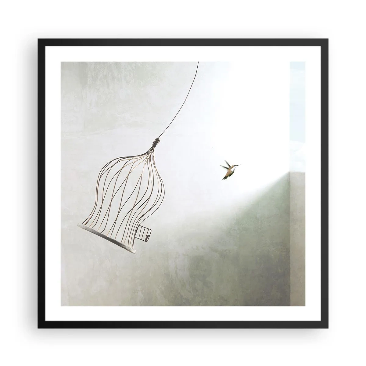 Poster in een zwarte lijst - In je element - 60x60 cm
