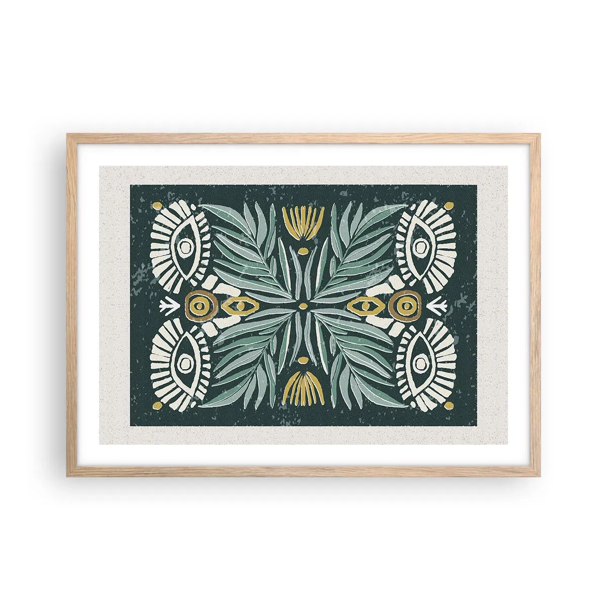 Een poster in een licht eiken lijst - Als een volksuitsnede - 70x50 cm