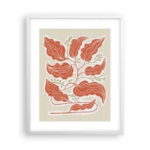 Poster in een witte lijst - Folk en koraal - 40x50 cm