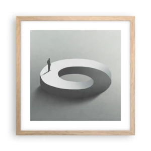 Een poster in een licht eiken lijst - En wees hier slim - 40x40 cm