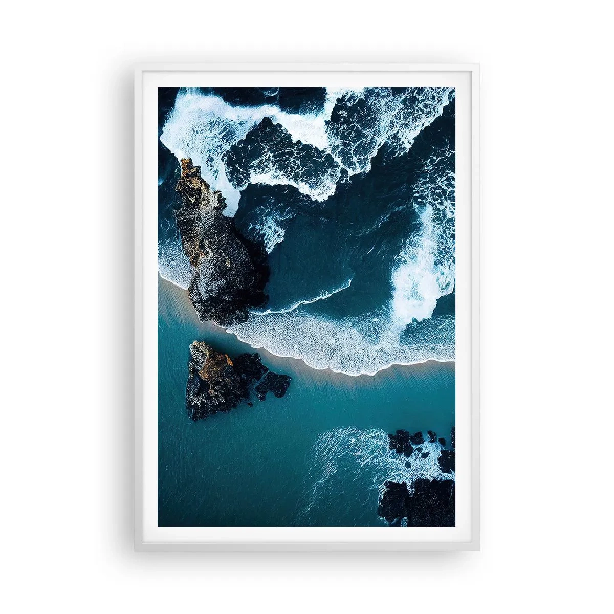 Poster in een witte lijst - In golven gewikkeld - 70x100 cm