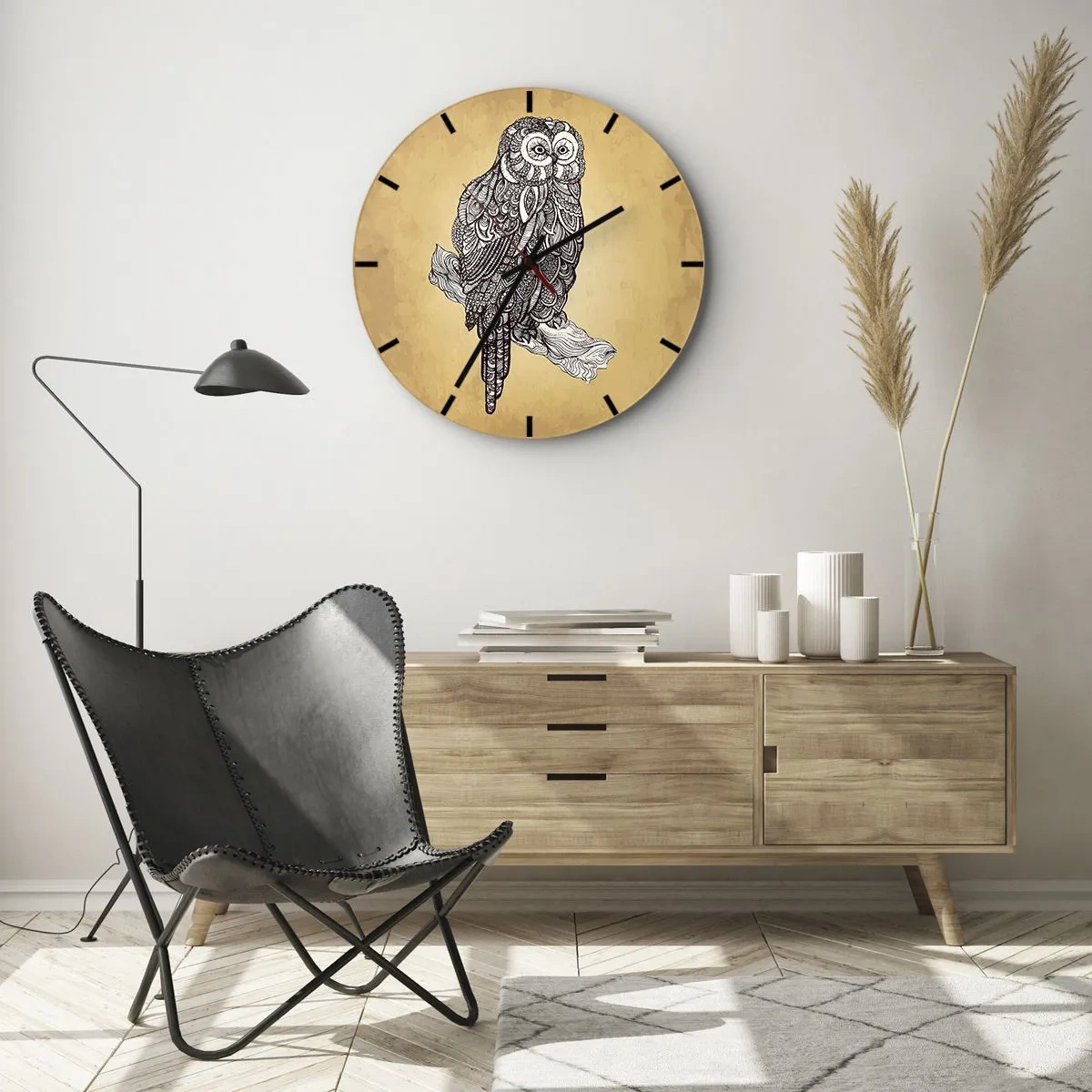 Wandklok - Klok - Ingewikkelde ornamenten van wijsheid - 40x40 cm