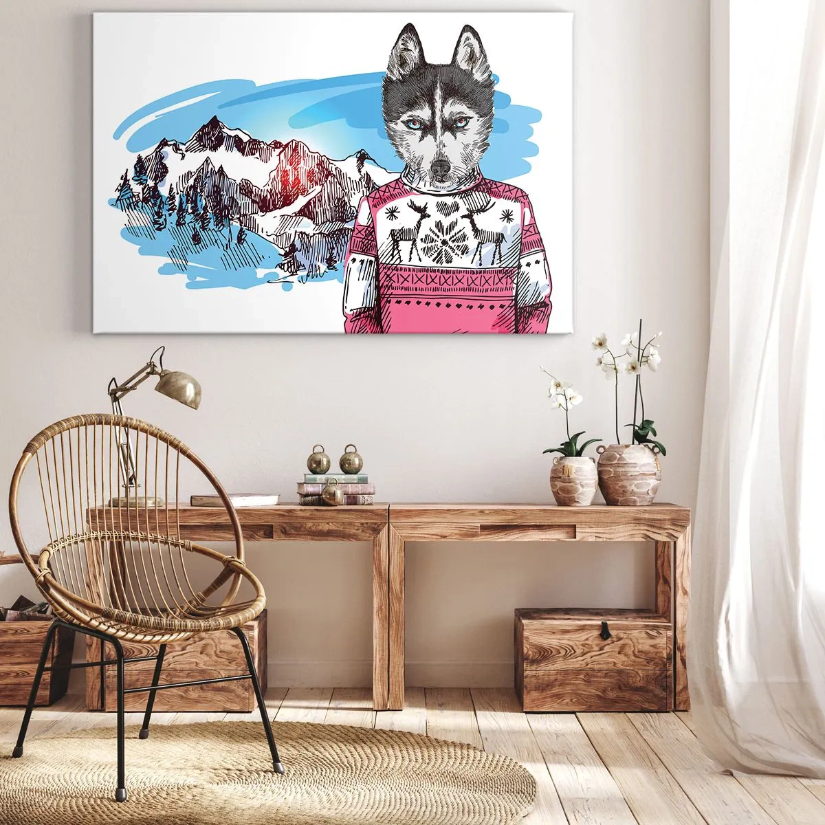 Schilderen op canvas - Een wolf in schaapswol - 120x80 cm