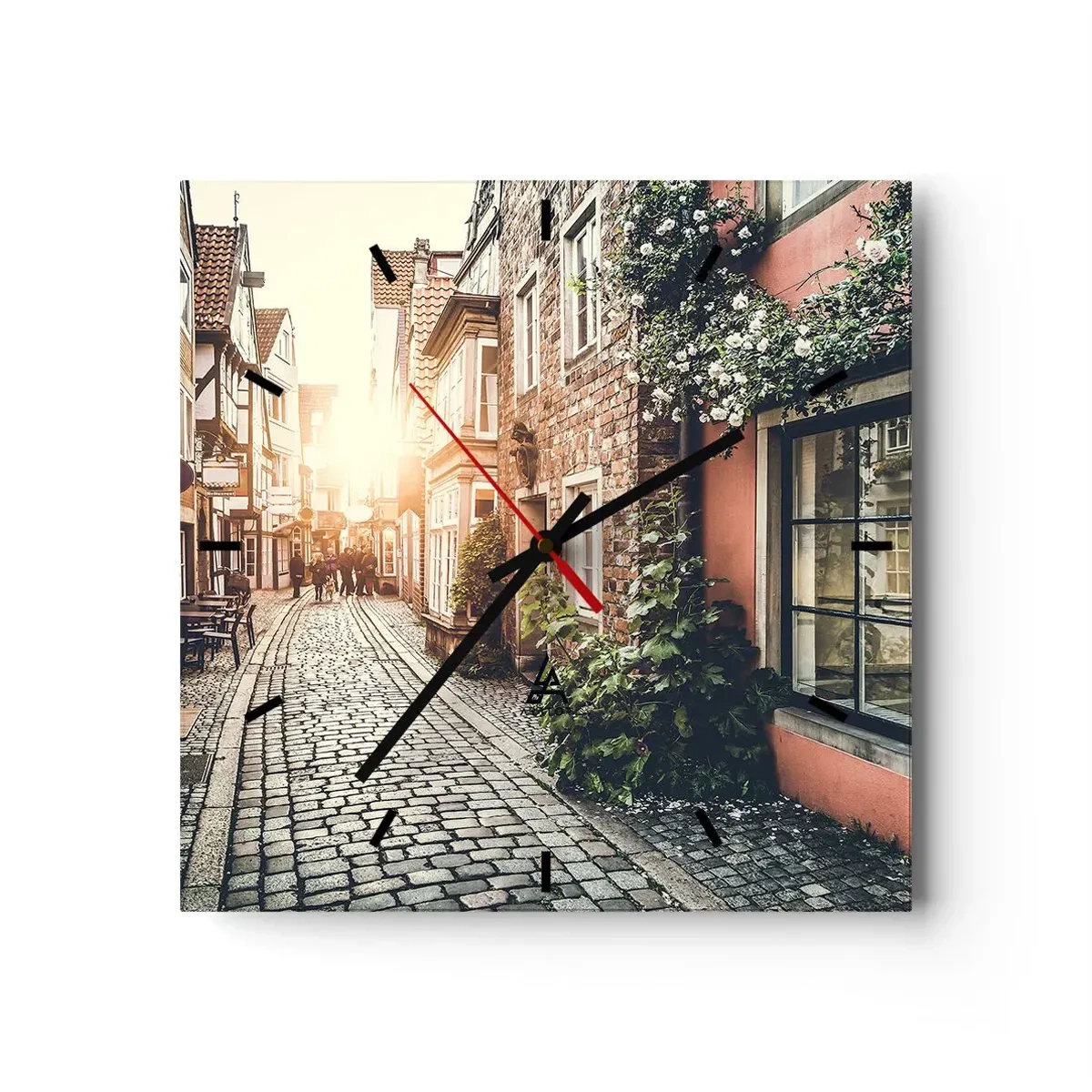 Wandklok - Klok - Rozensteeg in roze gloed - 40x40 cm