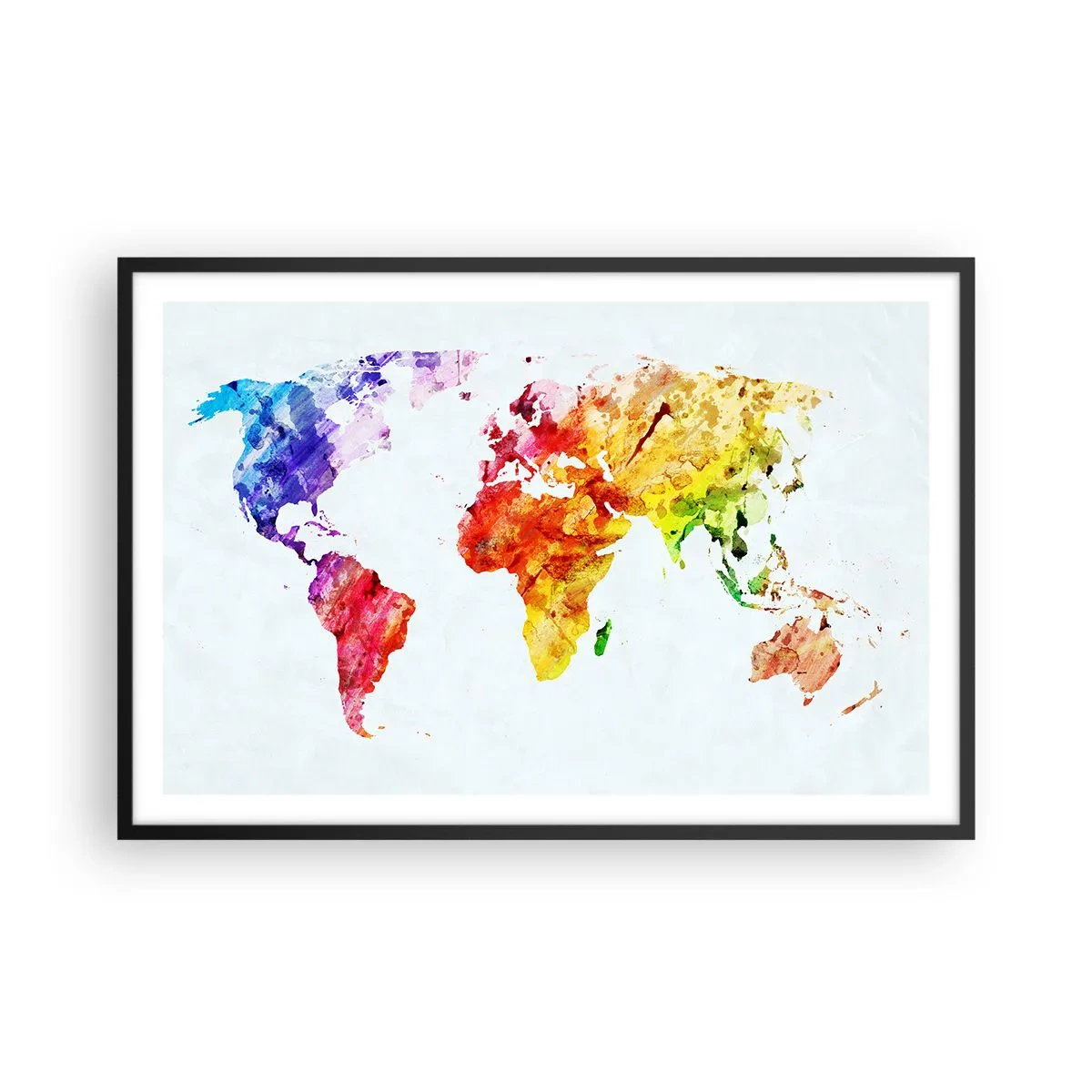 Poster in een zwarte lijst - Alle kleuren van de wereld - 91x61 cm