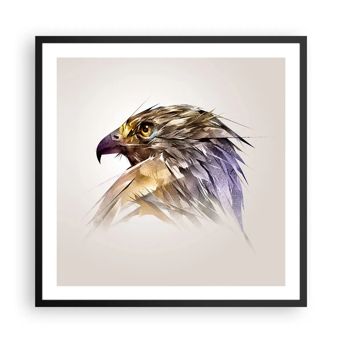 Poster in een zwarte lijst - Portret van een krijger - 60x60 cm