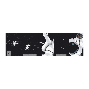 Fotobehang Monster Zelfklevend Deluxe Sticker - Kosmische dans - Abstractie, Astronaut, Kosmos - 100x30 cm