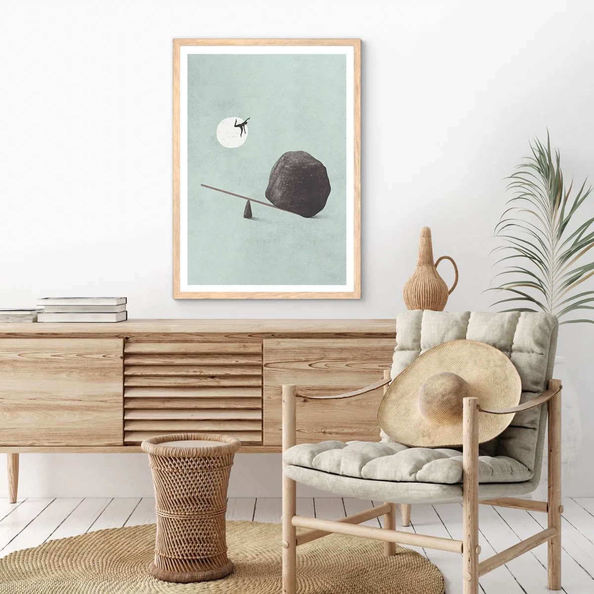 Een poster in een licht eiken lijst - Vervulde dromen - 70x100 cm