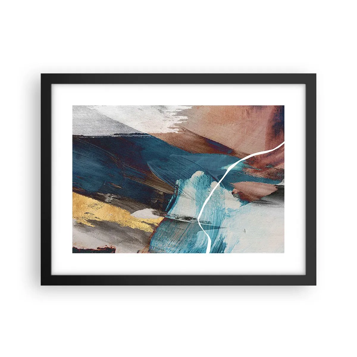 Poster in een zwarte lijst - Met panache en energie - 40x30 cm