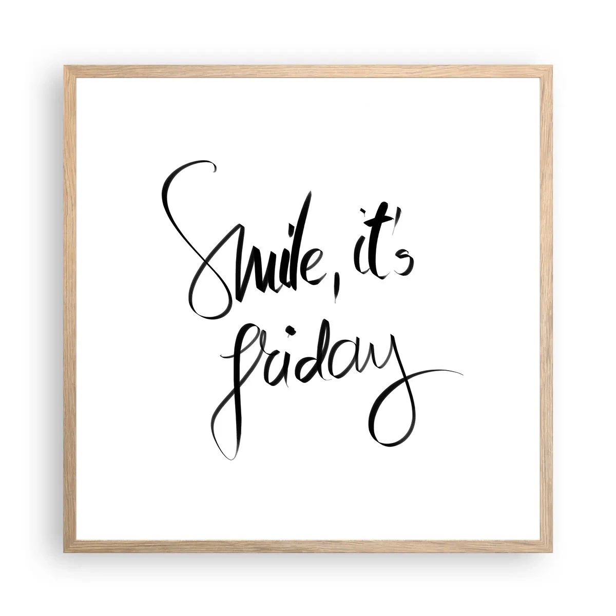 Een poster in een licht eiken lijst - Echte vreugde - 60x60 cm