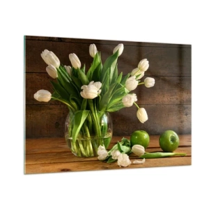 Schilderen op glas - Sappig en fris in groen en wit - 100x70 cm