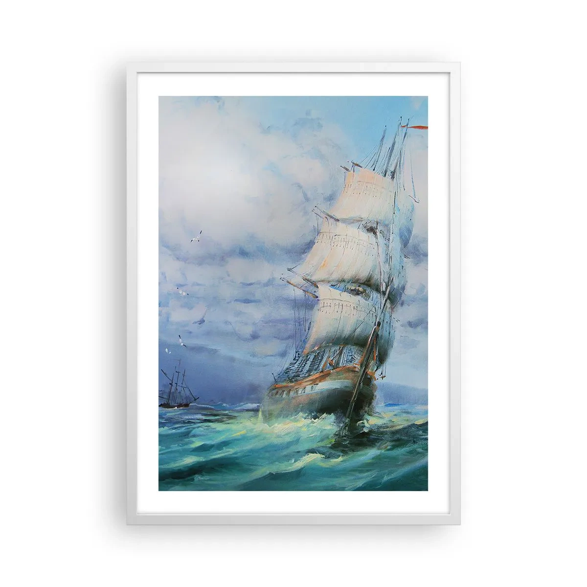Poster in een witte lijst - Goede wind - 50x70 cm