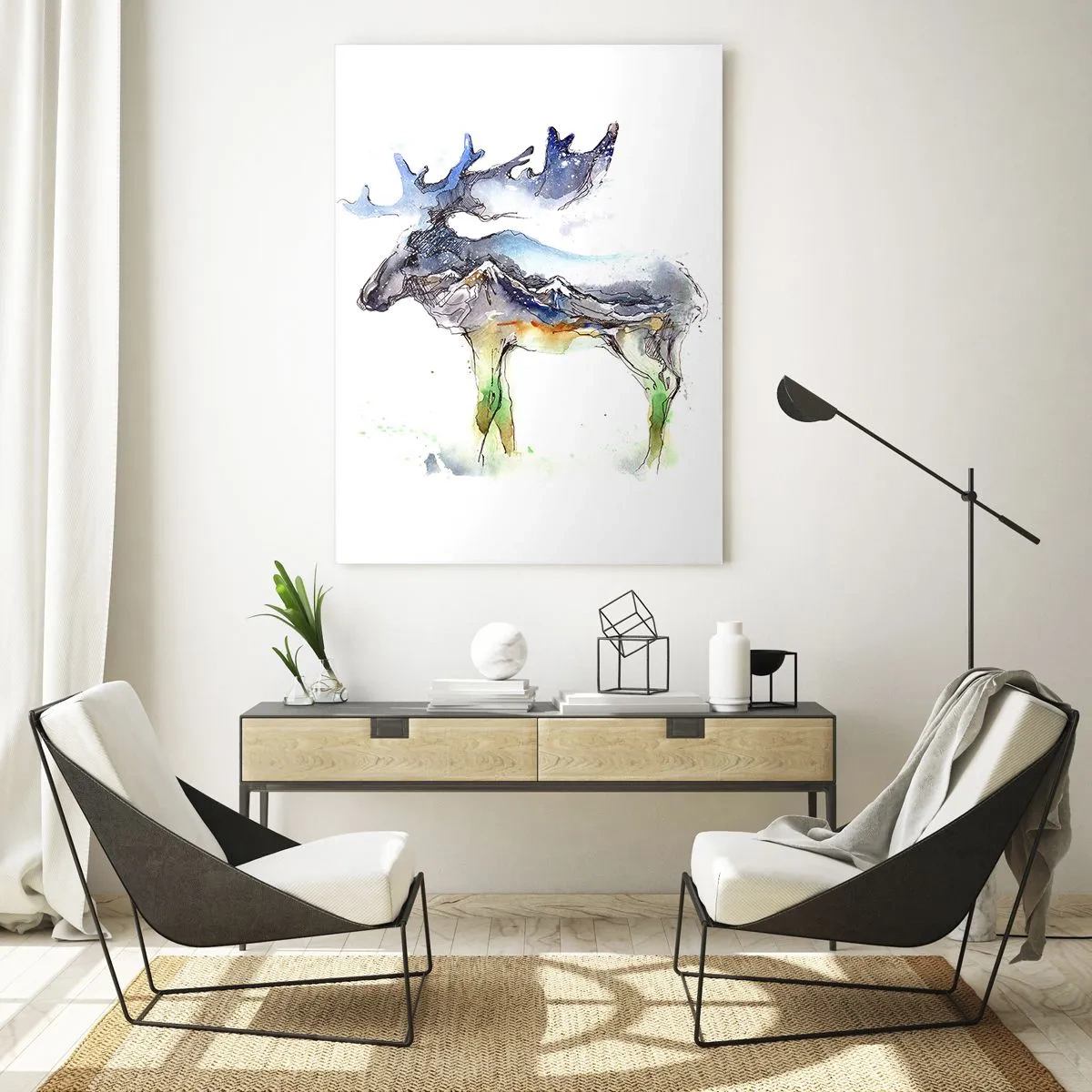 Schilderen op glas - De held van een winters verhaal - 50x70 cm