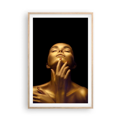 Een poster in een licht eiken lijst - Als gouden zijde - 61x91 cm
