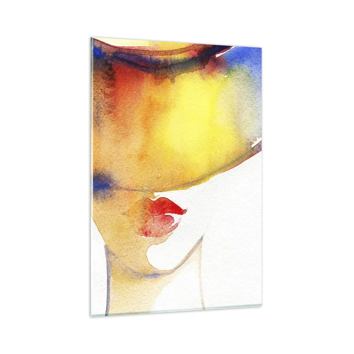 Schilderen op glas - Portret van een dame - 80x120 cm