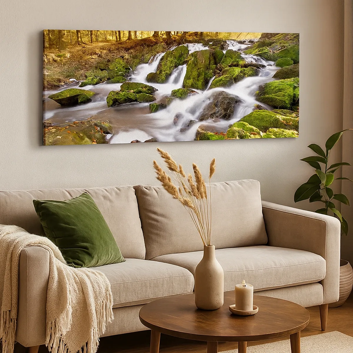 Schilderen op canvas - Snel door het herfstbos - 30x30 cm