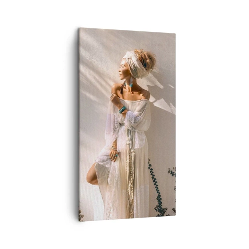 Schilderen op canvas - De zon en het meisje - 45x80 cm