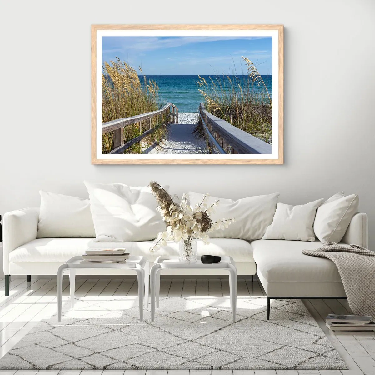 Een poster in een licht eiken lijst - In de zon, in de wind - 91x61 cm
