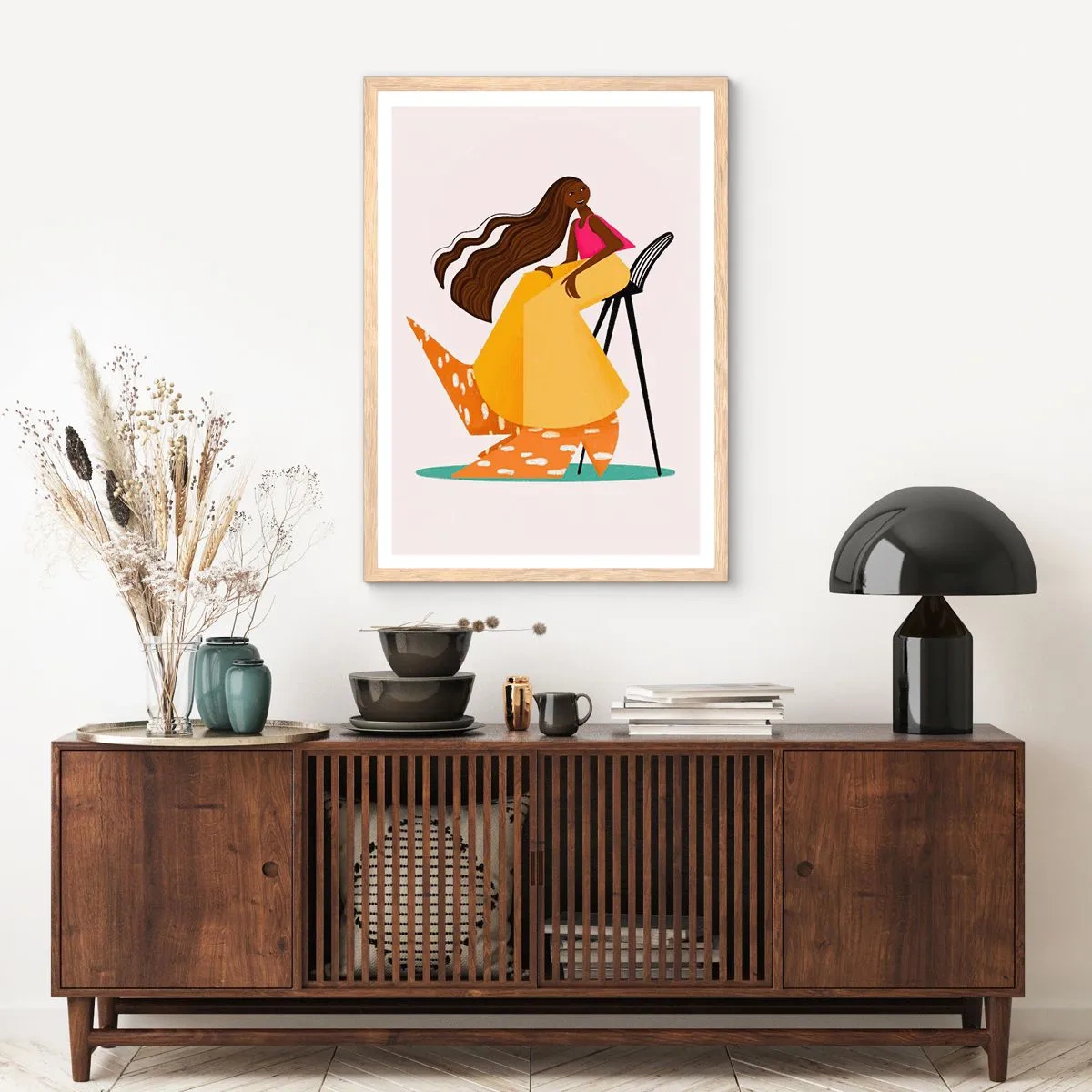 Een poster in een licht eiken lijst - Fashion is ook leuk - 30x40 cm