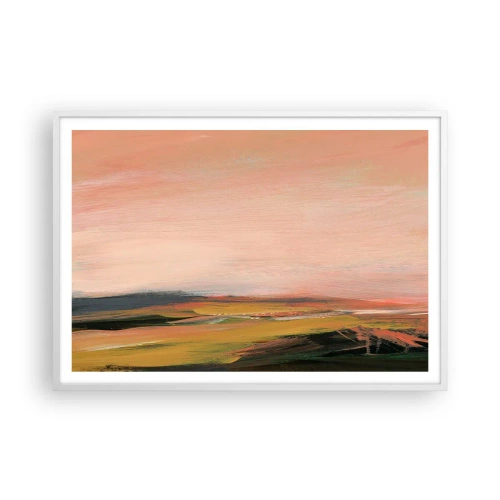 Poster in een witte lijst - In roze tinten - 100x70 cm