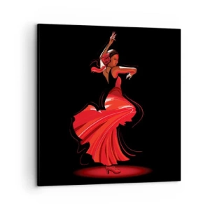 Schilderen op canvas - De vurige geest van flamenco - 60x60 cm
