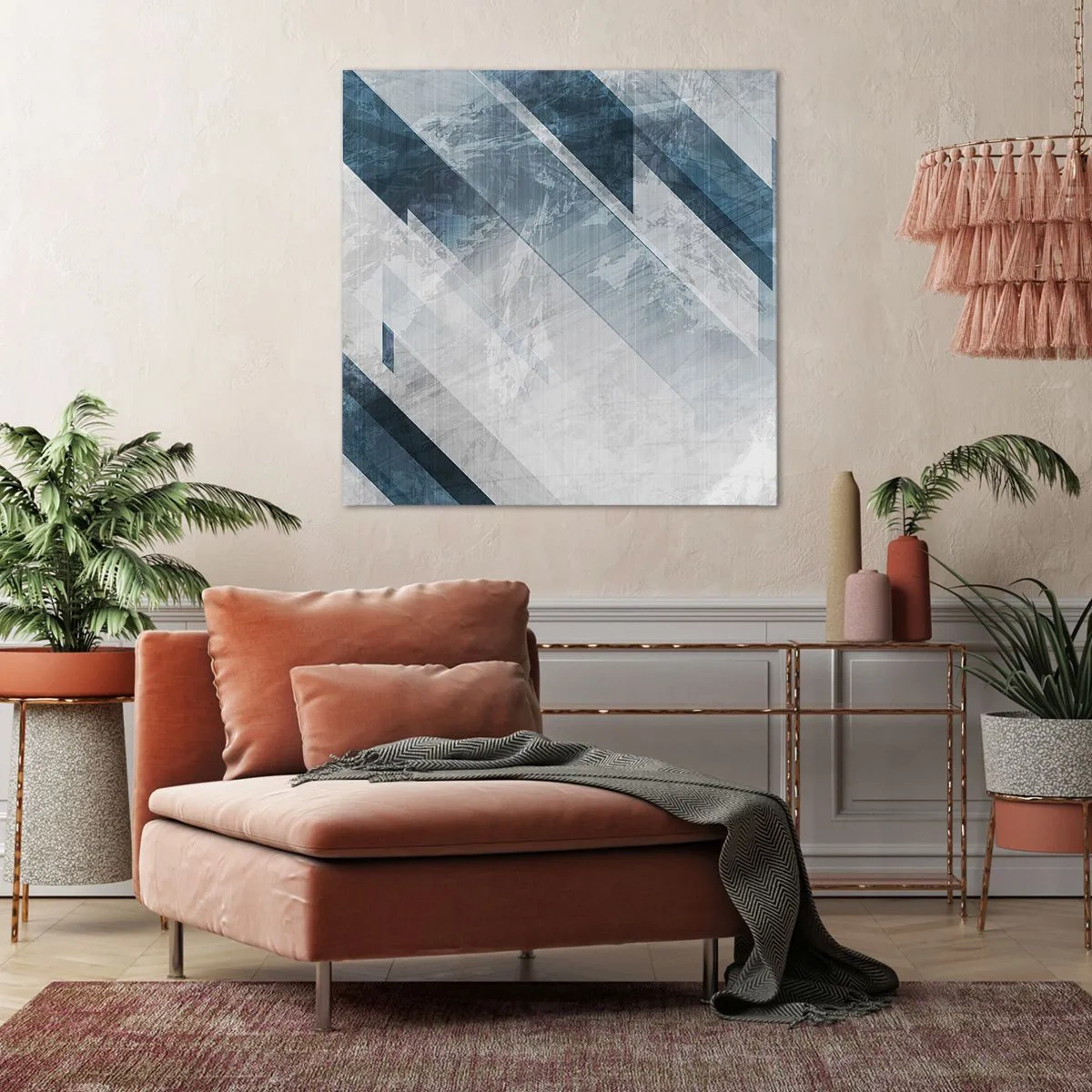 Schilderen op canvas - Ruimtelijke compositie - grijze beweging - 30x30 cm