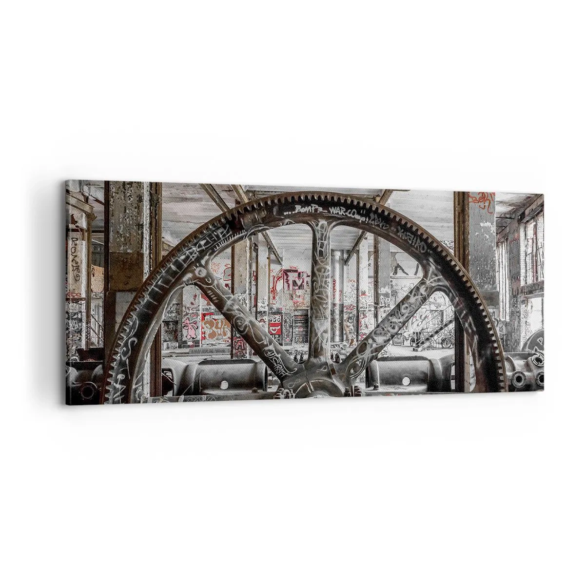 Schilderen op canvas - Het geheime leven van de fabriek - 100x40 cm