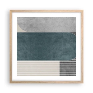 Een poster in een licht eiken lijst - Compositie op niveau - 50x50 cm