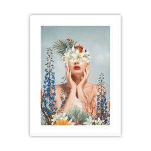 Poster - Vrouw - bloem - 30x40 cm