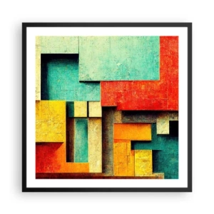 Poster in een zwarte lijst - Festival van rechte hoeken - 60x60 cm