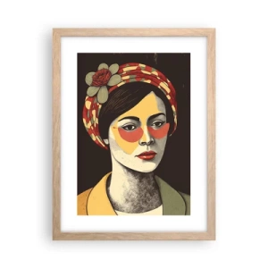 Een poster in een licht eiken lijst - Koraal Dame - 30x40 cm