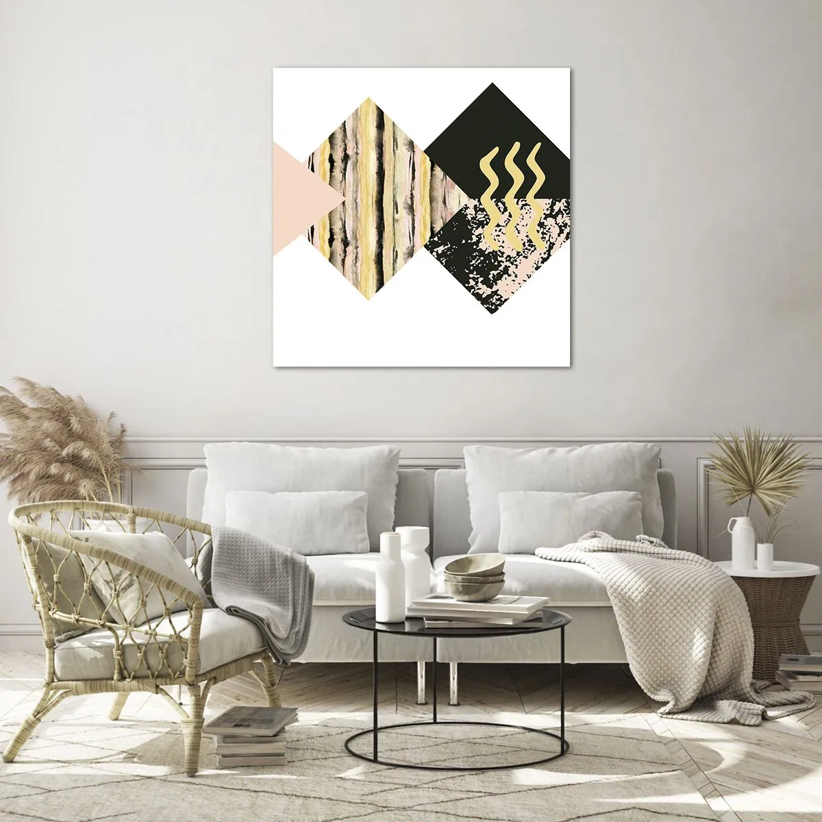 Schilderen op glas - Er is niet zo eenvoudig - 60x60 cm