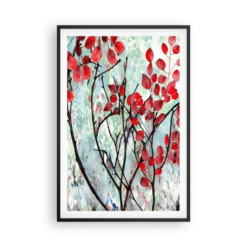 Poster in een zwarte lijst - Boom in scharlaken - 61x91 cm